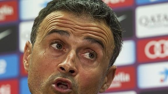 Luis Enrique, durante la rueda de prensa. 