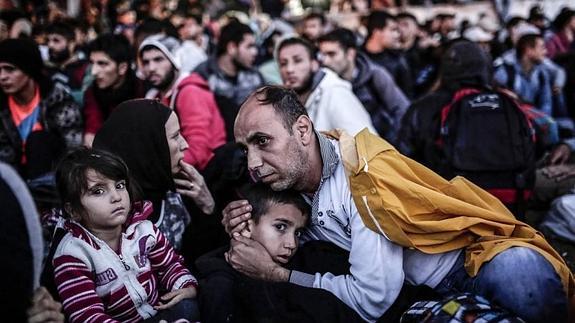 Una familia de refugiados sirios en Turquía.