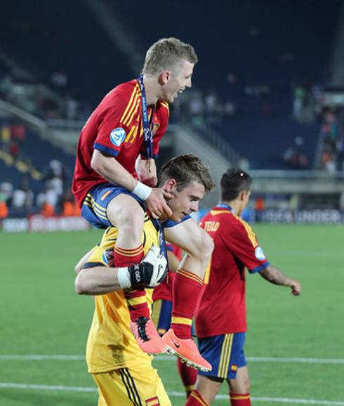 David De Gea y Muniaín con la selección sub 21.