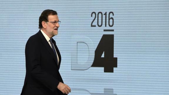 Mariano Rajoy, a su llegada a la Academia de la Televisión.