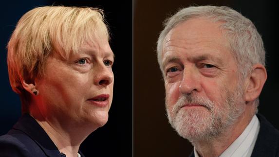 Angela Eagle y Jeremy Corbyn.