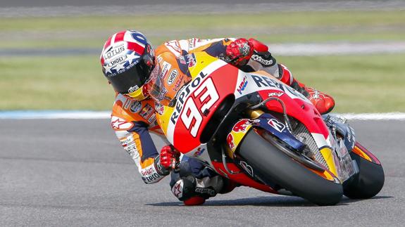 Marc Márquez, durante el Gran Premio de Indianápolis. 