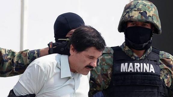 El 'chapo' Guzmán durante su última captura.