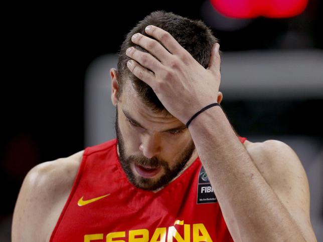 Marc Gasol, durante un partido con la selección española de baloncesto. 