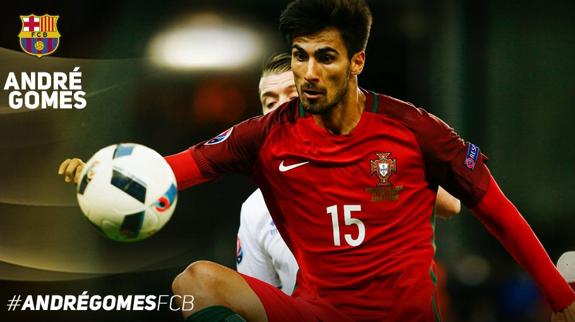 André Gomes, durante un partido con la selección portuguesa.