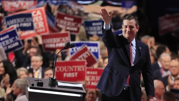 Ted Cruz en la Convención Nacional Republicana en Cleveland, Ohio (EE UU).