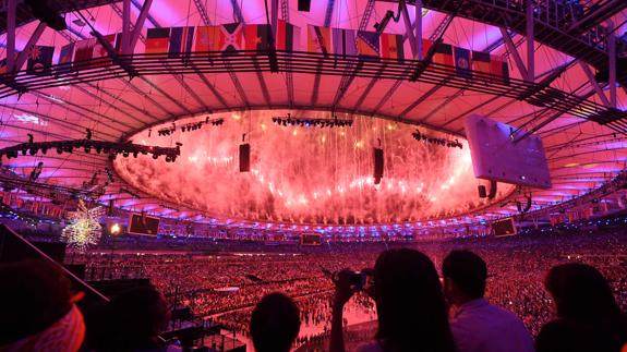 El estadio de Maracaná, durante la ceremonia inaugural. 