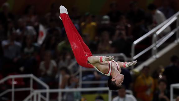 Kohei Uchimura, durante la competición. 