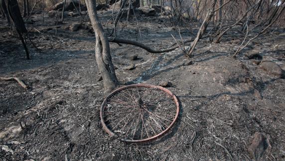 Imagen de Crecente (Pontevedra) tras el incendio. 