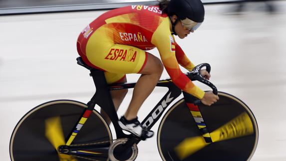 Helena Casas, durante la competición. 