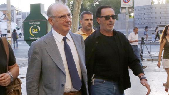 Rodrigo Rato, a su llegada a los juzgados de la Plaza de Castilla. 