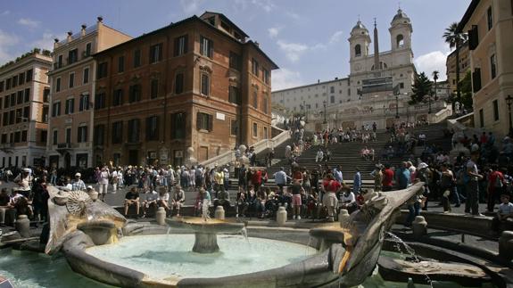 La escalinata de la Plaza de España de Roma.