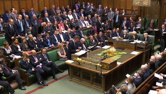 Sesión en el Parlamento británico.