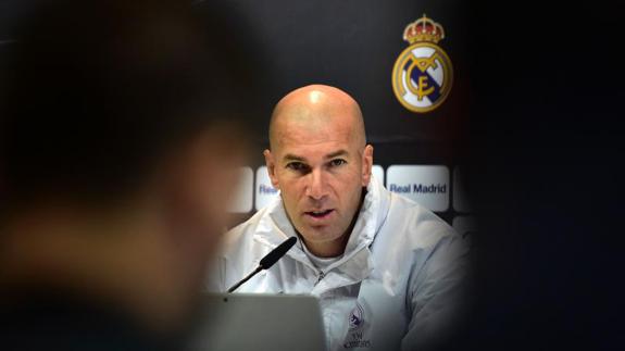 Zinedine Zidane, en rueda de prensa. 