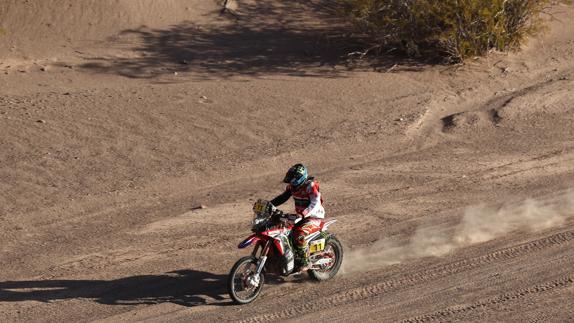 Joan Barreda, durante la décima etapa del Dakar. 