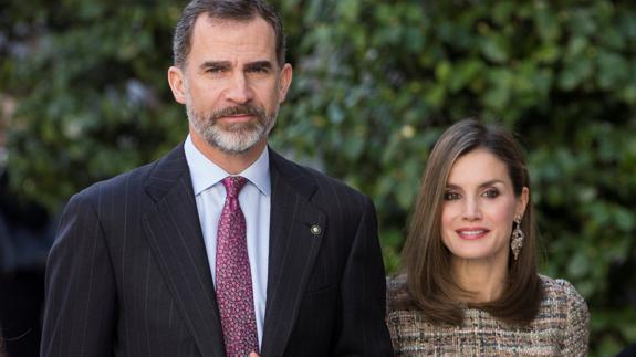 Los Reyes, a su llegada al Thyssen, donde han conocido la sentencia.