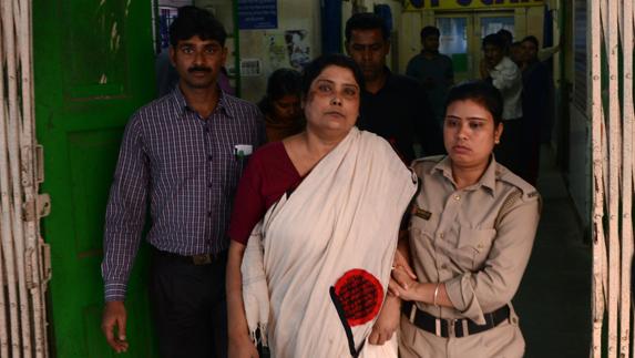 Chandana Chakraborty, en el momento de su detención.