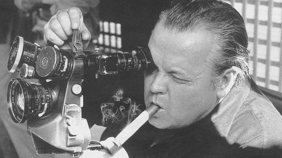El cineasta Orson Welles, durante un rodaje.
