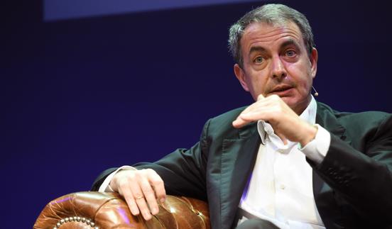 Zapatero, durante una conferencia en Madrid. 