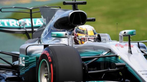 Lewis Hamilton, en una carrera. 
