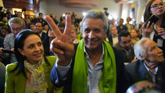 El candidato oficialista ecuatoriano Lenín Moreno.