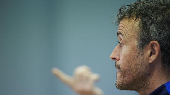 Luis Enrique, en rueda de prensa. 