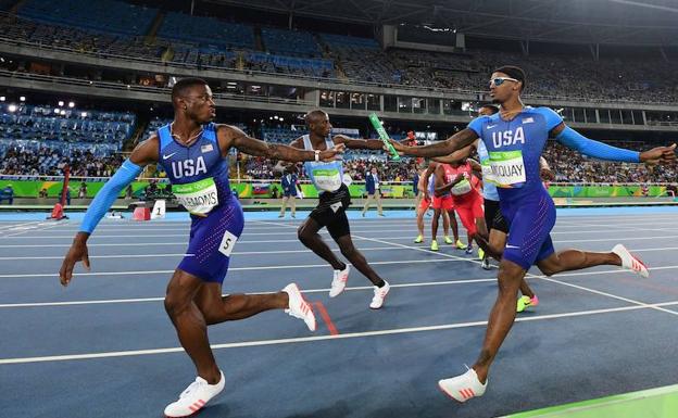 Relevo de 4x400m en los Juegos de Río 2016. 