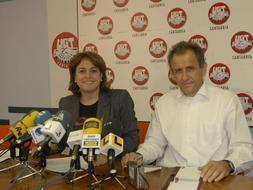 UGT reiteró ante los medios su opinión en torno al debate del Tren de Alta Velocidad. / SÉ QUINTANA
