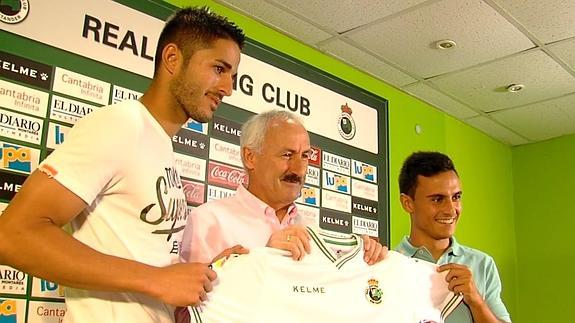 El Racing presentó a Juanpe y Álvaro García