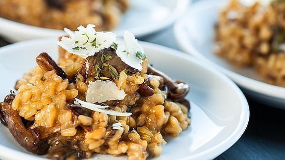 Arroz con hongos.