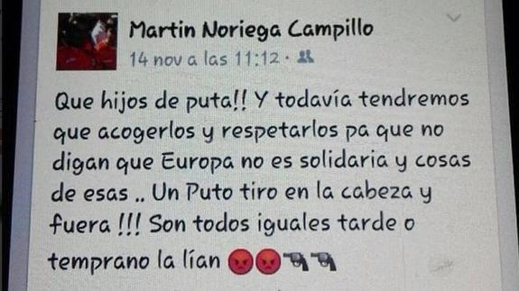 Dimite un edil asturiano del PP que pidió "un puto tiro" para los refugiados