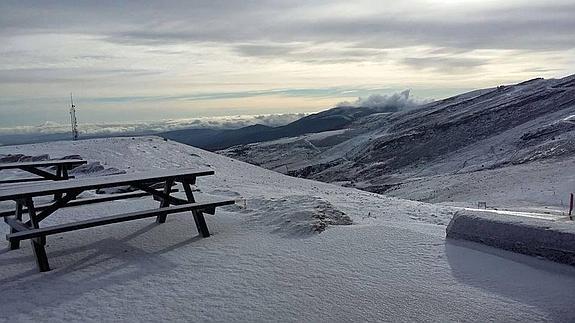 Así estaba la estación de Alto Campoo hace una semana.