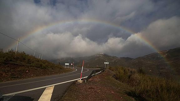 Así estaba la subida de Brañavieja este jueves.