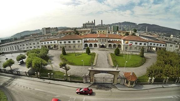 Vista aerea de la empresa Sniace.