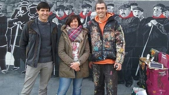 El mural pintado en Santiago de Cartes homenajea a los marceros