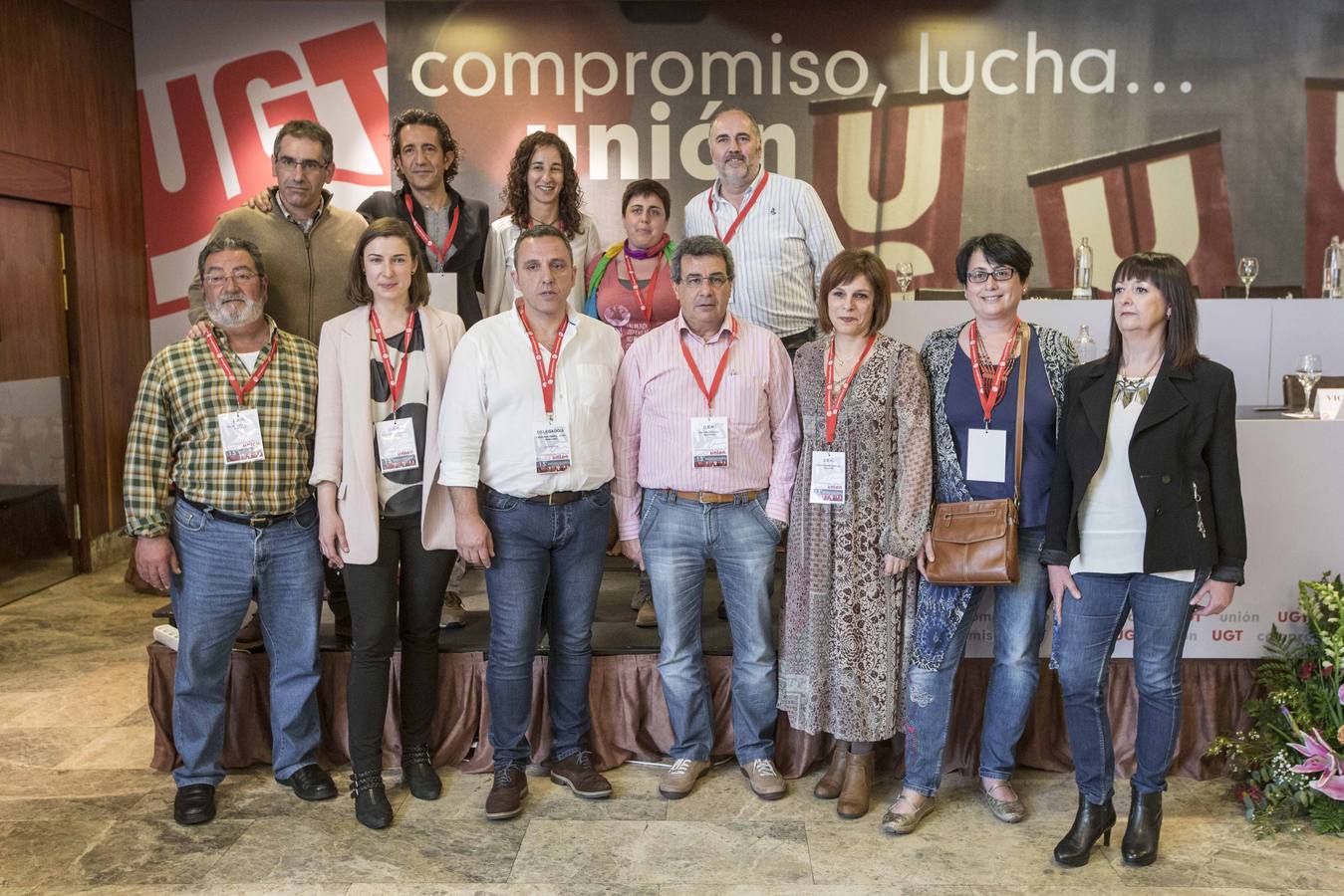 Miembros de la nueva Ejecutiva elegida hoy en el congreso 