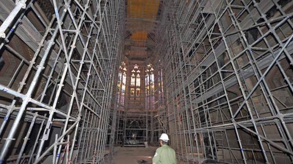 Obras de la restauración de la capilla del Seminario Mayor de la Pontificia.