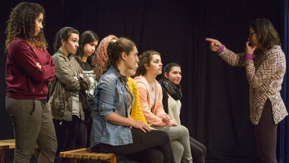 Alumnas del bachillerato de artes escénicas del IES Torres Quevedo de Santander.