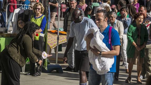 Momento de la performance de este sábado en La Porticada