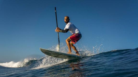 Óscar Ruiz durante la competición en Fiji