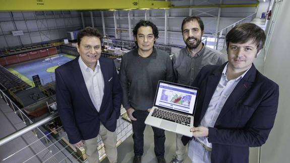 De izquierda a derecha, Mauricio González, Omar Gutiérrez, Luis Pedraz e Iñigo Aniel.