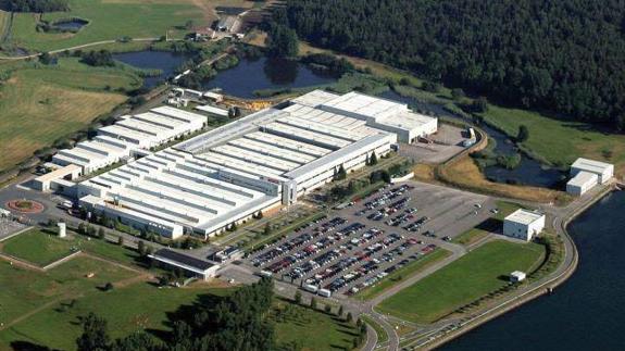 Vista aérea de la fábrica de Robert Bosch en Treto.