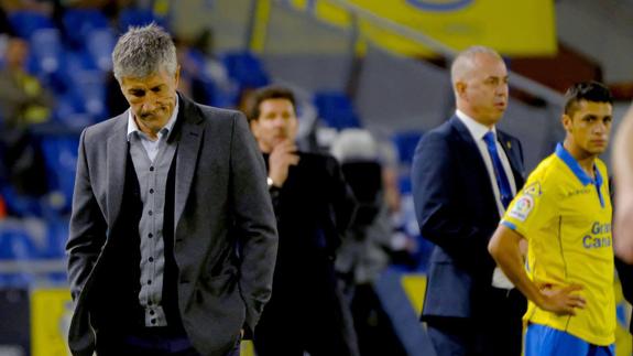 El entrenador de Las Palmas, el cántabro Quique Setién, durante el partido en el que el Atlético eliminó a los canarios en Copa.