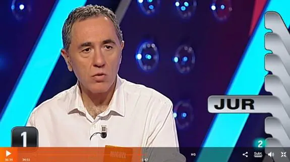 Miguel Mediavilla, en el programa Saber y Ganar de La2.