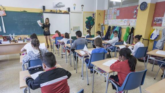 Alumnos del colegio María Sanz de Sautuola.