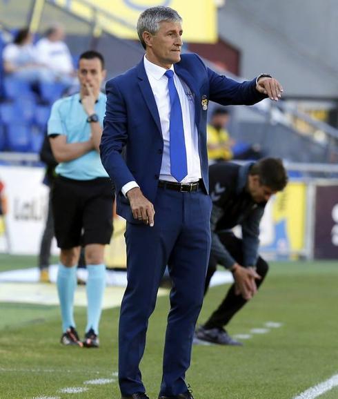 Quique Setién, durante el partido del pasado domingo ante el Alavés.