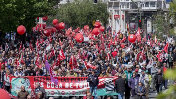 La manifestación de esta mañana en Santander.