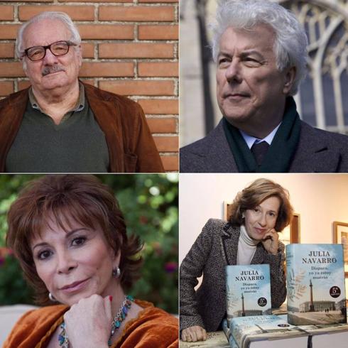 Javier Reverte, Isabel Allende, Ken Follet y Julia Navarro