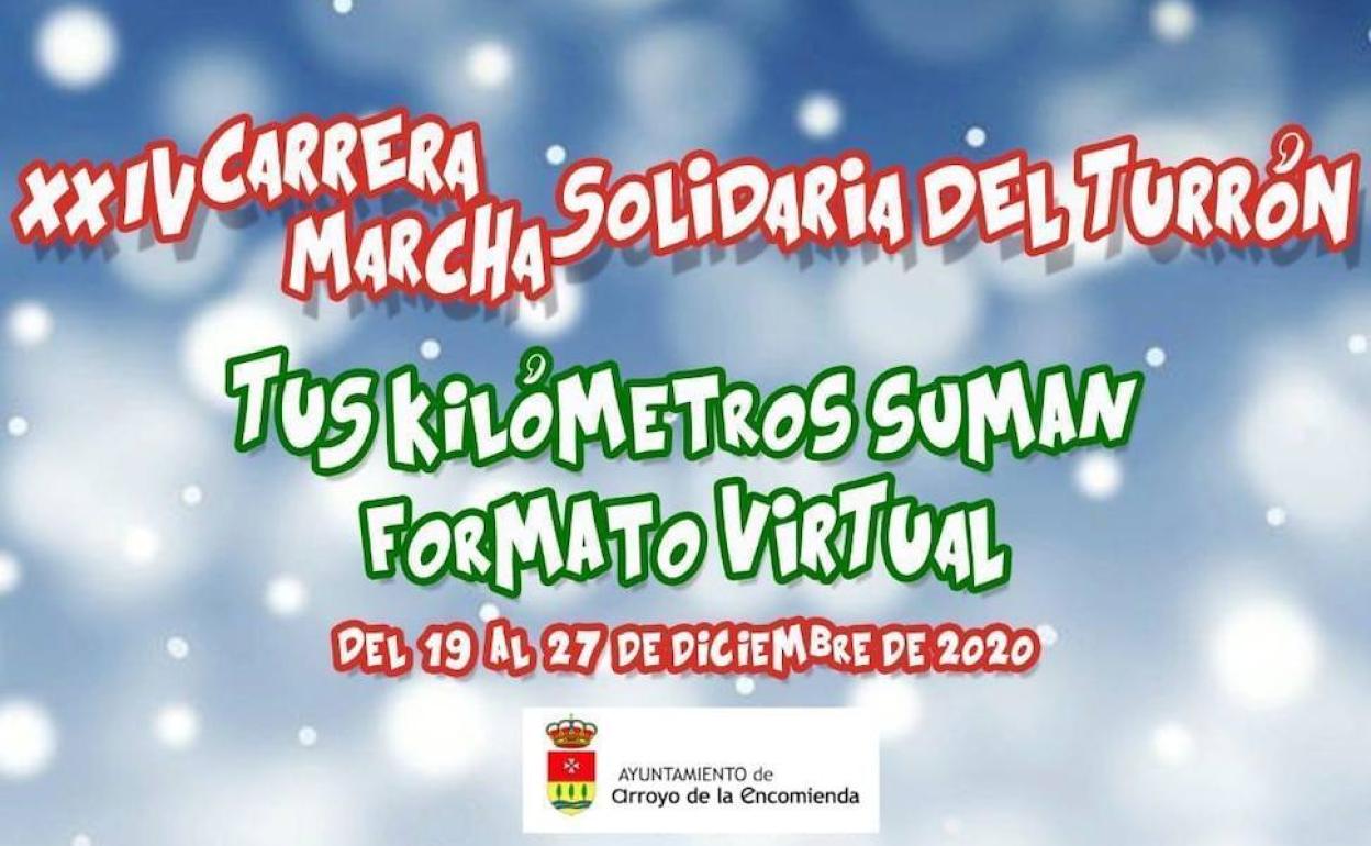 Cartel de la XXIV Carrera del Turrón de Arroyo, que este año será virtual. 