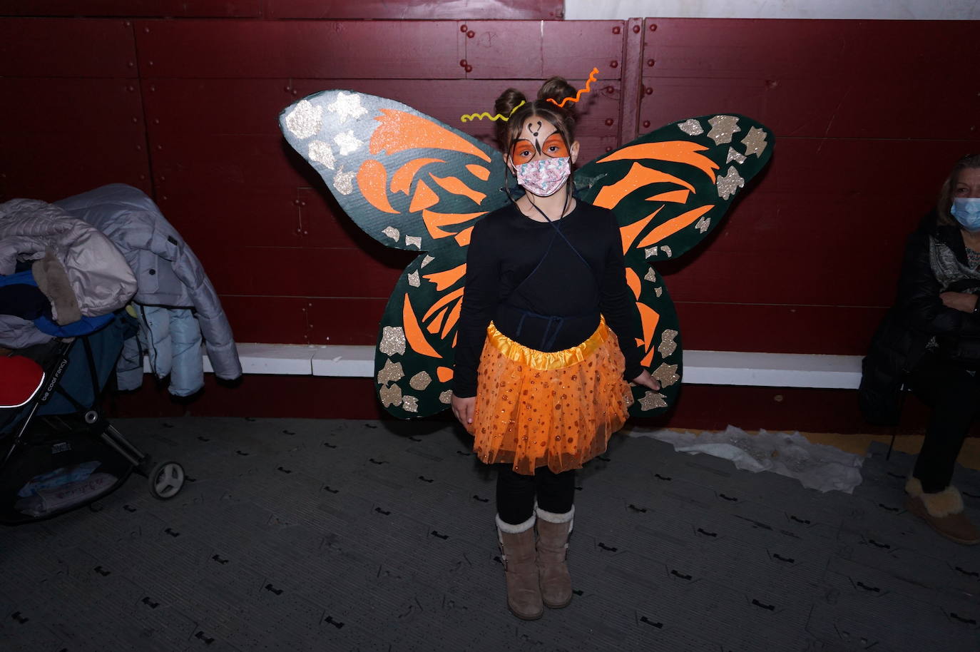 Superhéroes en el concurso de disfraces del carnaval de Arroyo. 